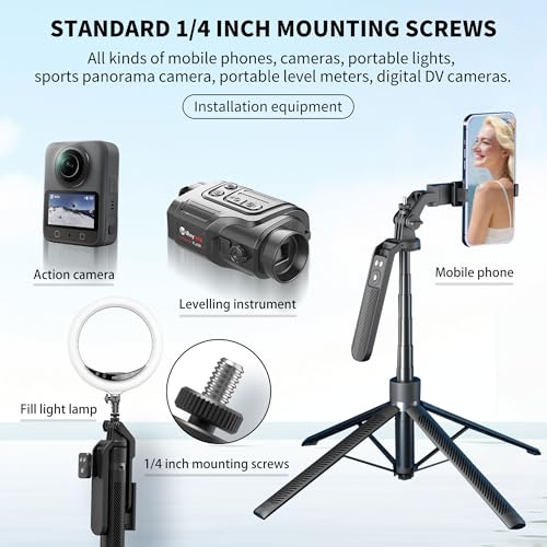 70" Phone Tripod Stand with Wireless Remote, Selfie Stick for iPhone Samsung Android, Portable Cell Phone Holder for Video Recording Photos Vlogging Travel