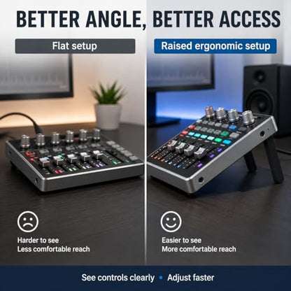 Angled Stand Legs for PCPanel Pro RGB Audio Controller – Ergonomic Desktop Tilt Mount | Improved Viewing Angle | Professional Studio Desk Setup Accessory