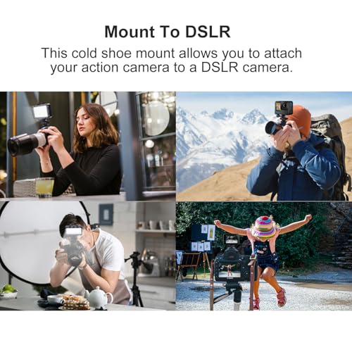 Suptig Tripod Adapter Cold Shoe Mount Compatible for GoPro Hero 13/12/11/10/9/8/7/6/5/4, DJI Osmo, Insta360, Akaso Action Cam - 2 Pack Black