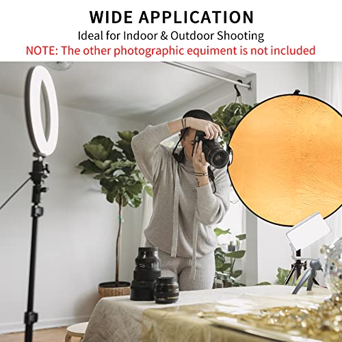 Selens 24inch Photography Reflector Stand Kit, 5-in-1 Collapsible Reflector Disc, 6.5ft Light Stand and Clamp Holder for Photo Video Studio and Outdoor Lighting - size: 24in Reflector Stand Kit