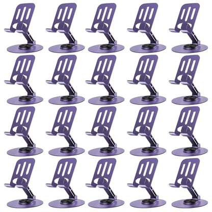 Universal Metal Cell Phone Stand, Multi-Angel Adjustable 360° Rotation Non-Slip Metal Phone Stand Suitable for Large-Scale Procurement 20 Independent Packages in Box (20PCS Purple) - color: 20PCS Purple