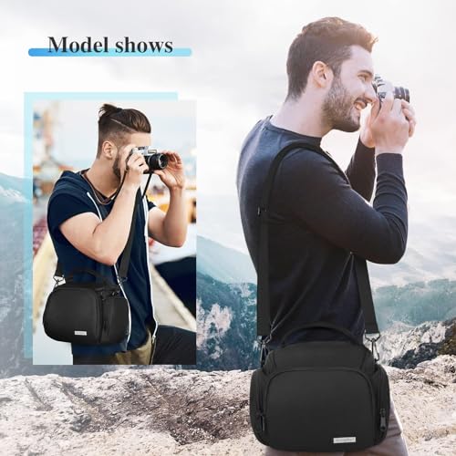 G-raphy Camera Bag Case Small Camera Sling Bags Camera Photography Accessories for DSLR SLR Mirrorless with Removal Straps Black - color: Black