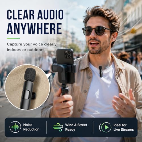 USB C Mini Lavalier Microphone for iPhone 15 16 and Android Devices