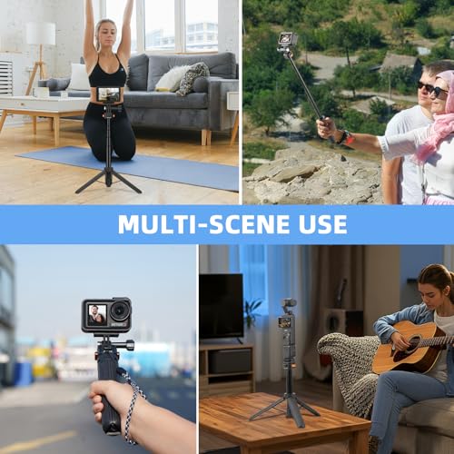 20" Osmo Pocket 3 4 Tripod, Xtra Muse Mini Table Desk Extendable Stand Small Handheld Selfie Stick Quick Release 1/4 Screw Vlog for DJI Action 6 5 Pro 4 for Insta360 X4 X5 Luna Ultra Accessories