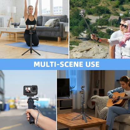 20" Osmo Pocket 3 4 Tripod, Xtra Muse Mini Table Desk Extendable Stand Small Handheld Selfie Stick Quick Release 1/4 Screw Vlog for DJI Action 6 5 Pro 4 for Insta360 X4 X5 Luna Ultra Accessories