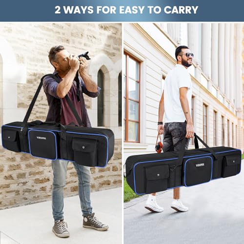 YOREPEK Tripod Carrying Case Bag 50.5", Resistant Light Stand Bag with 2 Removable Padding, Photo Studio Equipment Case for Tripods, Monopods, Speaker Stands, Umbrellas, Gear, Mic Stand, Tent Pole - color: 50.5*9.5*9.5