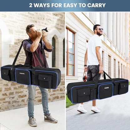 YOREPEK Tripod Carrying Case Bag 50.5", Resistant Light Stand Bag with 2 Removable Padding, Photo Studio Equipment Case for Tripods, Monopods, Speaker Stands, Umbrellas, Gear, Mic Stand, Tent Pole - color: 50.5*9.5*9.5