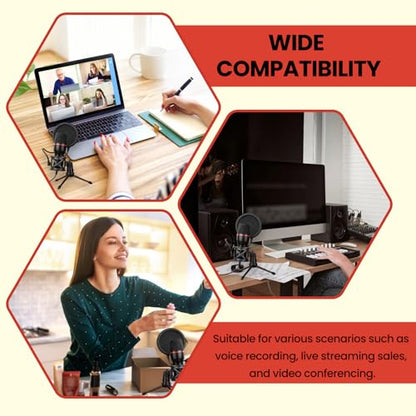 3.5mm Jack Wire Condenser Microphones Ideal for Streaming, Podcasting, Vocal Recording - Compatible with Laptop Desktop, Computer, Podcasting Equipment