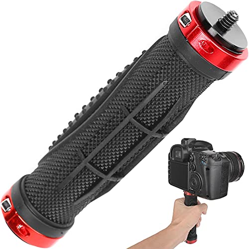ChromLives Camera Handle Grip Support Mount Universal Handlegrip Camera Stabilizer with 1/4 inches Male Screw for Digital Video Camera Camcorder Action Camera LED Light Phone - color: Black-1Pack