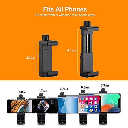 Phone Tripod Mount Adapter/Universal Tripod Cell Phone Holder, Fits Any Smartphone, 1/4" Standard Screw, Rotating Vertical and Horizontal, Compatible with iPhone, Samsung, Selfie Stick, Monopod