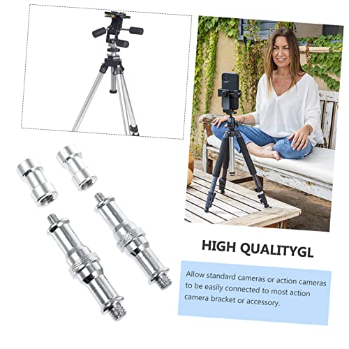 Tripod Screw Adapter 1/4 to 3/8 Converter Quick Release Light Stand Screw 4-Piece Set for Camera Monopod and Flash Stands