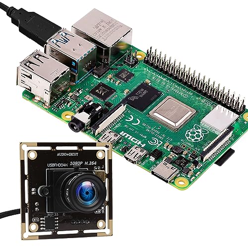 ELP 3.6mm Lens Raspberry Pi 1080P H.264 Microphone PC Web USB Security Camera for Computer Mini UVC USB2.0 Video Audio Webcam Board 2MP CMOS AR0330 Lightburn Laser Camera for Laptop - size: 3.6mm lens