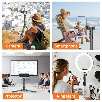 XXZU 75" Camera Tripod,Tripod For Camera Phone with Remote & 360° Ball Head,Aluminum Phone Tripod/Monopod,Camera Stand Tripod for iPhone/Canon/Nikon/DSLR/Digital Camera Accessory Kits,Max Load 17.64lb - size: 75in