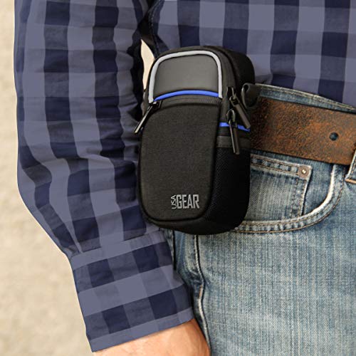 USA Gear Compact Camera Case Point & Shoot Camera Bag with Accessory Pockets, Rain Cover & Shoulder Strap Works W/Sony CyberShot, Canon PowerShot ELPH, Nikon COOLPIX, Olympus & More - color: Black