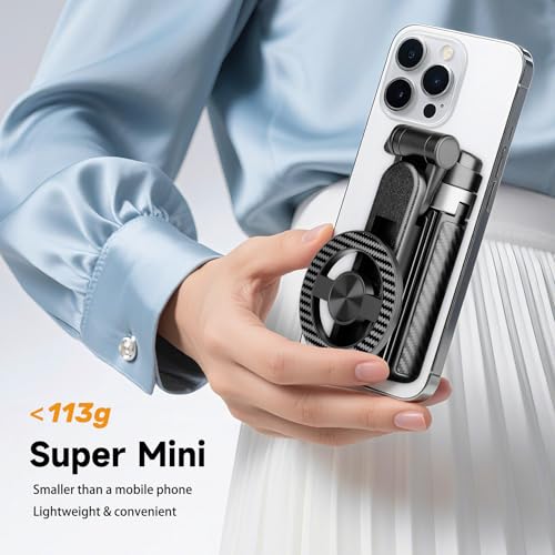 2026 5-in-1 Magnetic Selfie Stick with Remote for Cell Phone 360° Rotation - Transforms into Mini Tripod/Camera Grip/Handheld Stabilizer/Phone Stand.Extend to 16 inches - size: 16.1inch