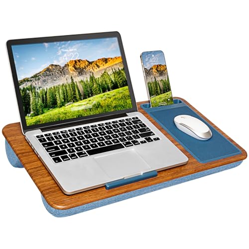 LAPGEAR Home Office Lap Desk – Espresso Blue, Fits 15.6” Laptops - color: Espresso Blue, size: Home Office W/Device Ledge