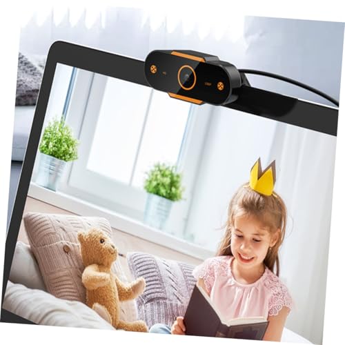 1080p USB Webcam with Built-in Microphone, Automatic Focusing Web Camera for Live Streaming and Video Conference, Plastic Laptop Web Camera Compatible with 5v Dc Power
