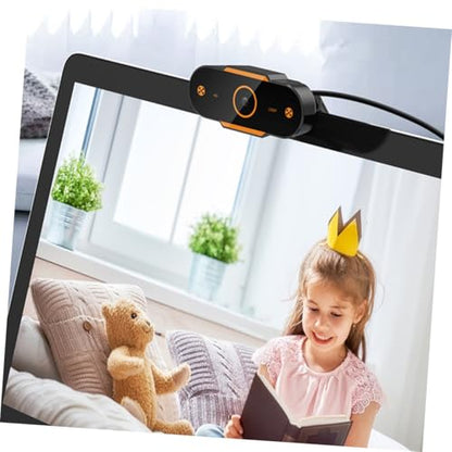 1080p USB Webcam with Built-in Microphone, Automatic Focusing Web Camera for Live Streaming and Video Conference, Plastic Laptop Web Camera Compatible with 5v Dc Power