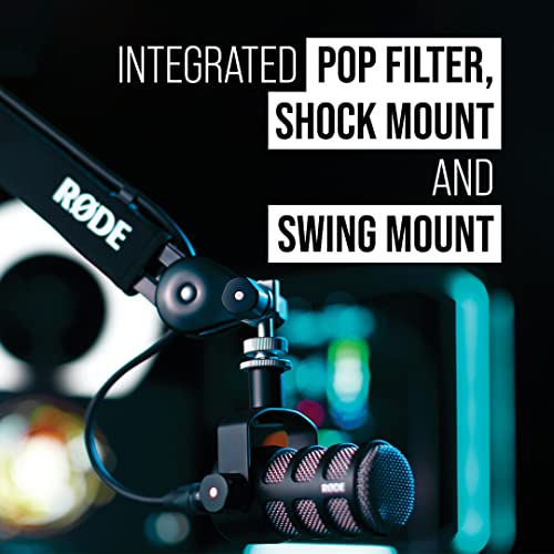 RØDE PodMic Cardioid Dynamic Broadcast Microphone — XLR Output, Requires Audio Interface (RØDECaster, AI-1, or similar). For USB Plug-and-Play, see PodMic USB. | Broadcast-Grade Dynamic Cardioid Xlr Mic, Built-in Pop Filter, Shockmount, Swing Mount, Requi