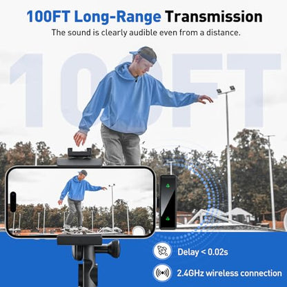 USB C Wireless Lavalier Microphone for Android, PC, Laptop, iPhone 15/16, USB Microphone with Noise Cancellation, Lapel Mic Wireless for Video Recording, Vlog, YouTube, TikTok