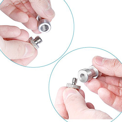 Neewer® 15 Pieces 1/4" 3/8" Metal Threaded Screw Converter Adapter for DSLR Camera,Tripod,Shoulder Rig,Light Stand,Camera Cage - style: HW-10