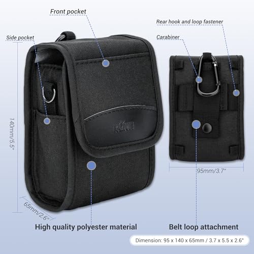 KIWIFOTOS Compact Camera Case for Lumix ZS99 ZS300 Sony RX100 VI ZV-1 II ZV-1F Ricoh GR IV III Canon SX740 G7XIII TG-6 TG-5 Kodak H35N FZ45 FZ55 Digital Camera Bag - color: Digital Camera Case Black