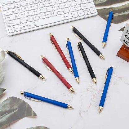 Linbsunne Ballpoint Pens Medium Point 1mm Pen with Super Soft Grip Ball Point Pen for Men Women Retractable Pens (Blue Ink+Black Ink+Red Ink) - color: 4 Blue Ink+4 Black Ink+4 Red Ink