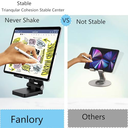 Fanlory Folding Cell Phone Stand,Laptop Stand, Adjustable Height and Angle Foldable Cell Phone Stand Holder for Desk, Taller iPhone Stand Compatible with 4-11" Smartphones Tablet Laptop,Gift for Mom