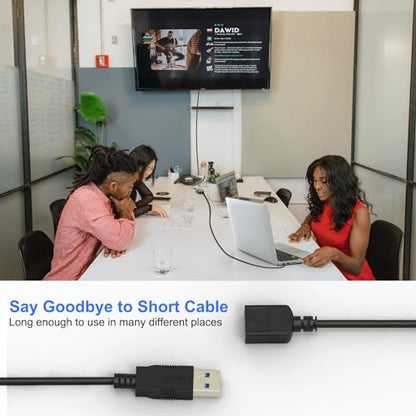 2 Pack 5ft USB 3.0 Extension Cable, USB Male to Female Extension Cord, 5Gbps Data Transfer Charging Extension USB Cable for Keyboard, Mouse, Xbox, Flash Drive, Printer, Game Console, and More - size: 5FT*2PCS