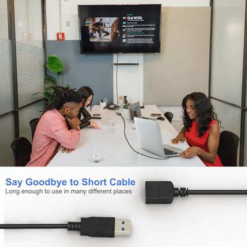 SSSGRGB 5ft USB 3.0 Extension Cable, USB Male to Female Extension Cord, 5Gbps Data Transfer and Charging for Keyboard, Mouse, Xbox, Flash Drive, Printer, Game Console, and More - size: 5FT