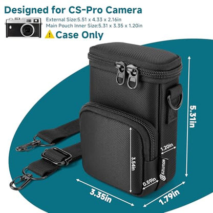 Camera Case for Camp Snap Pro, Lightweight Small Sling Bag | 5.31" x 3.35" x 1.20" Travel Bag with Adjustable Shoulder Strap, for KODAK Printomatic Instant Print Camera, Black