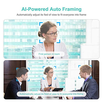 4K Pro Audio and Video Conference Room Camera with Remote Control for Windows TV, AI-Powered HD Webcam with Microphone & Speaker for Desktop Computer/PC/Monitor/Laptop/Teams/Zoom/Skype - color: Black
