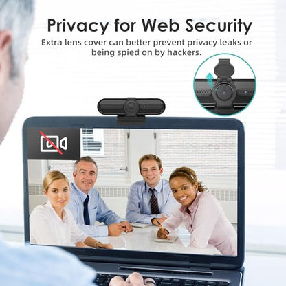 saylas 2K Webcam with Microphone, 78°FOV FHD PC Camera with 2K/30fps, Privacy Cover, Plug & Play USB Web Cam, Autofocus, 1080P/60fps External Webcam for PC, Computer Web Camera for Laptop, Mac, Zoom - color: 2K/78° FOV