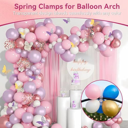 20 Pack Balloon Arch Clips, 3.5 Inch Heavy Duty Transparent Spring Clamps for Balloon Arch Kit, Clear Plastic Clips for Birthday Party Wedding Backdrop Decor, Photography Studio and Crafts (Clear)