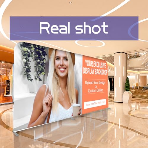 Custom Tension Fabric Display Backdrop | Trade Show Backdrop Display Booth Step and Repeat Stand Banner For Events,Weddings And Advertising - size: 7.5x13ft（Frame+ double-sided banner）