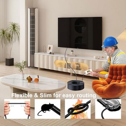 Fiber Optic 150 ft hdmi Cable,18Gbps 4k Ultra high Speed Support 4K@60Hz(4:4:4 RGB) HDR10,HDCP2.2,eARC,3D,CEC Unidirectional Active 2.0 Cord,Shielding Interference,Slim and Flexible - size: Fiber 150 ft