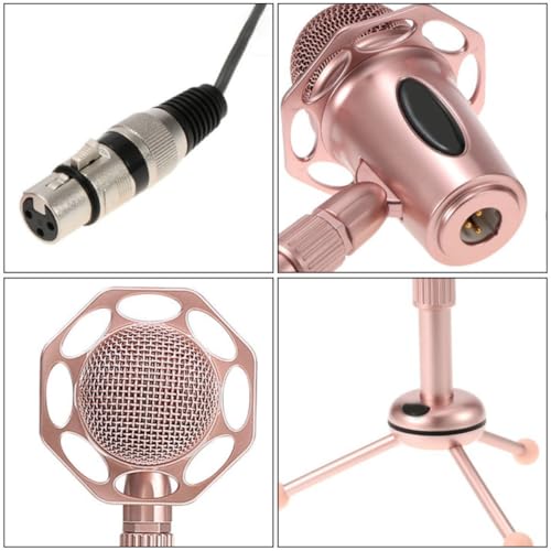 Generic Sturdy Microphone Kit with Flexible Alloy Arm and Stable Pedestal, Heavy Duty Microphone Stand for Game Voice Chat and Live Streaming