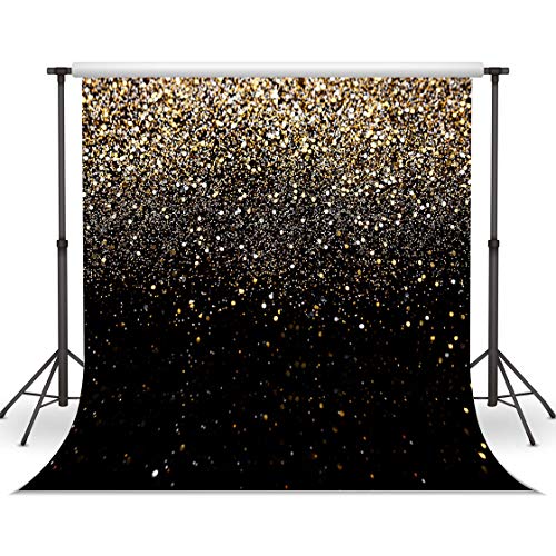 Black and Gold Backdrop Golden Glitter Backdrop for Photography Wedding Birthday Baby Shower Party Photo Studio 10x10FT 11176 - color: Gold, size: 10x10FT