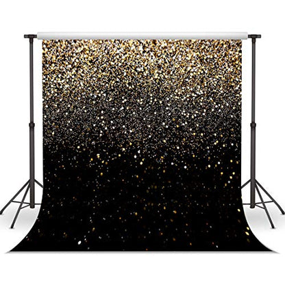 Black and Gold Backdrop Golden Glitter Backdrop for Photography Wedding Birthday Baby Shower Party Photo Studio 10x10FT 11176 - color: Gold, size: 10x10FT