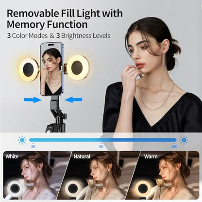 yAyusi Magnetic Vlogging Kit for iPhone/Android, 71" Auto Face Tracking Tripod for iPhone with Light, Magnetic Microphone/Remote Control, Content Creator Essentials Starter Kit for TikTok and YouTube