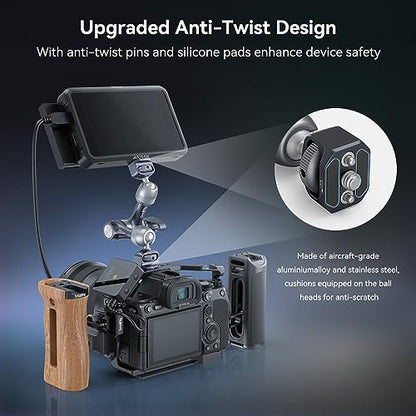 SMALLRIG 7" Rosette Magic Arm, Camera Monitor Mount, Articulating Arm with 1/4"-20 Screws and Anti-Twist Pins, Max Load Capacity 3.5kg Friction Arm, for Cameras, Monitors, LED Lights and Phones - size: 7" (Regular)