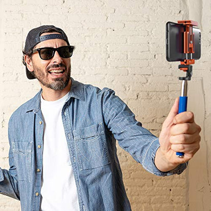 K&F CONCEPT Aluminum Alloy Quick Release Plate with 1/4 Inch Screw for Camera, Cage, Cellphone etc (Orange) - color: Mobile Phone Clip + Quick Release Plate