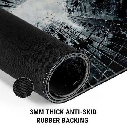 Skinit Extra Large Gaming Mouse Pad - Officially Licensed Batman Dark Knight Rises Design with Stitched Edges, Waterproof, Non-Slip Rubber Base, Desk Mat for Keyboard & Mouse, 35.75" x 15.4" inches - color: Black - BATMNX07, size: 35.75" x 15.4"