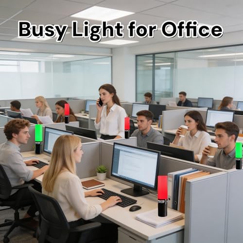 Busy Light for Office, Do Not Disturb Indicator Light,Dimmable Lamp Brightness Adjustable (Black, 2" L X 2" W X 9" H) - color: Black
