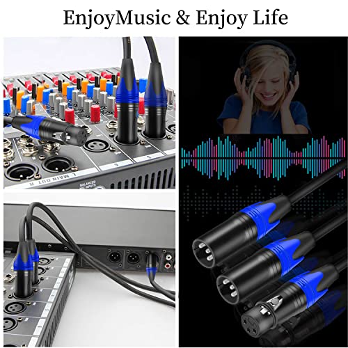 XLR Cable 6ft 2 Pack, XLR Microphone Cable Male to Female, Balanced XLR Cable Suitable for Preambles, Speaker Systems, Radio Station and More - size: 6 Ft 2 Pack