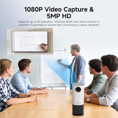 SVBONY A1 AI-Powered 360°Conference Camera,Speaker Tracking & Auto Framing, 1080P Video,AI Noise Cancellation, 16.5ft Microphone Pickup Meeting Room Camera,Compatible with Zoom,Teams & Google Meet