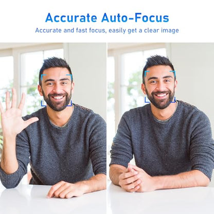 4K Webcam with Speaker and 4 AI Noise-Cancelling Mics, Wide Angle PC Cameras with Remote, Auto Focus, Privacy Cover, Tripod, Great for Computer, Zoom, Skype, Teams, Laptop, Personal Video Calling