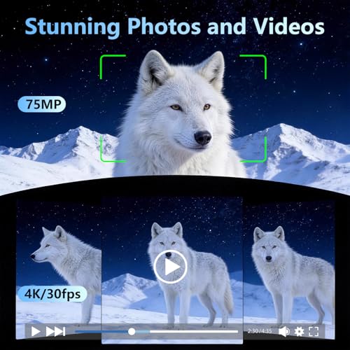 4K Vlogging Camera with 330° Rotating Lens & Face Tracking, Portable Pocket Digital Camera for YouTube TikTok with WiFi, Includes 16GB Card, Tripod & Carrying Bag,Black - color: Black