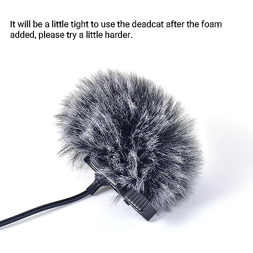 Ruittos 5 Packs Lavalier Microphone Wind Screen Furry Muffs Diameter 1cm Fits Most Lapel Clip Lav. Mini Lapel Microphone Dead Cat Windscreens (5 deadcats and 5x1cm Foam) - style: 5 deadcats and 5x1cm foam