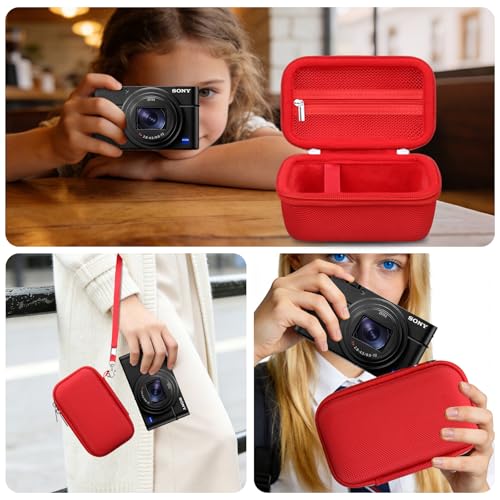 Case for Sony ZV-1F/ ZV-1/ ZV-1 II/Sony RX100 VII/ RX100 III Digital Camera | Sony ZV-1F/ ZV-1/ ZV-1 II/ RX100 VII Digital Camera Carrying Case, Hard Travel Protective Bag, Pocket fits Accessories, Red - color: Red